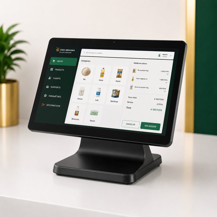 Écran tactile tout-en-un POS 15 pouces pour caisse enregistreuse